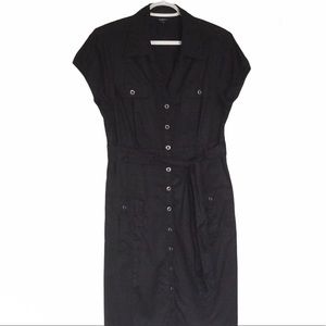 Reitmans - 100% Cotton Button Front Dress - Black